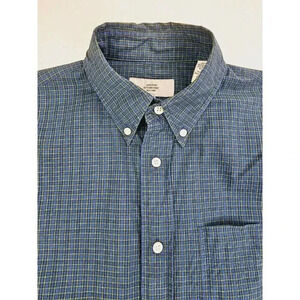 Jack Spade Size Medium Men's Blue Black Yellow Trim Check Button Down L/S Shirt